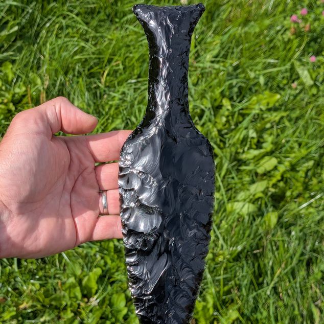 Pazourkový nůž – Dýka z obsidiánu  – obrázek 7 z 8
